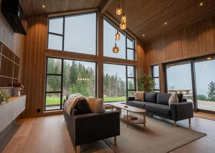 Vakantiehuis Luxury Cabin, Wellness And View Over The Tyrifjord Vikersund